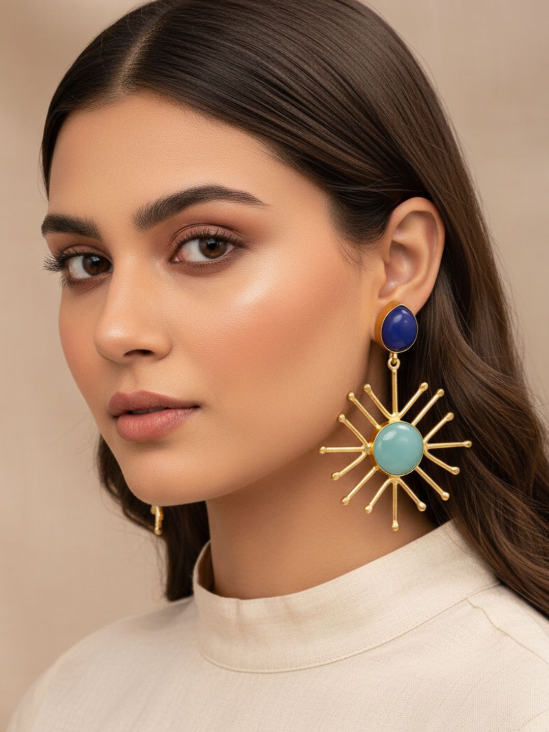 Awesome Designer Antique Gold Charming Dangle Earrings