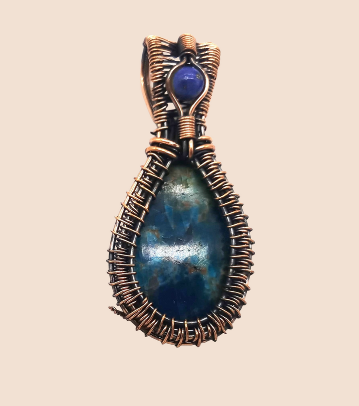 Artistic Handcrafted Copper Oxidized Russian Charoite Gem Stone Wire Wrapped Charming Designer Pendant