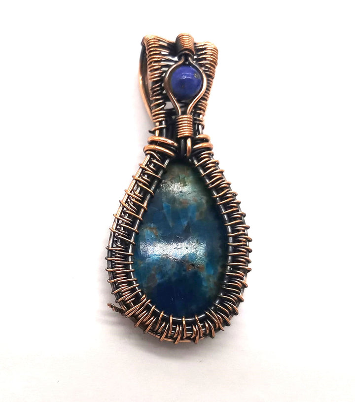 Artistic Handcrafted Copper Oxidized Russian Charoite Gem Stone Wire Wrapped Charming Designer Pendant