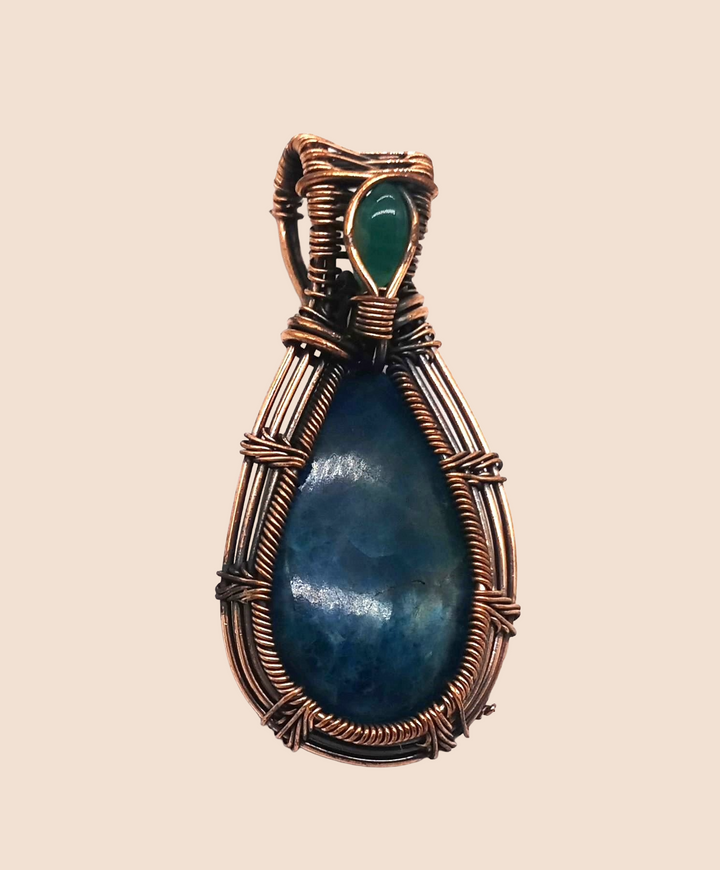 Artistic Handcrafted Copper Oxidized Russian Charoite Gem Stone Wire Wrapped Charming Designer Pendant