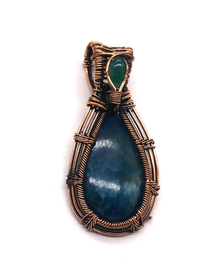 Artistic Handcrafted Copper Oxidized Russian Charoite Gem Stone Wire Wrapped Charming Designer Pendant