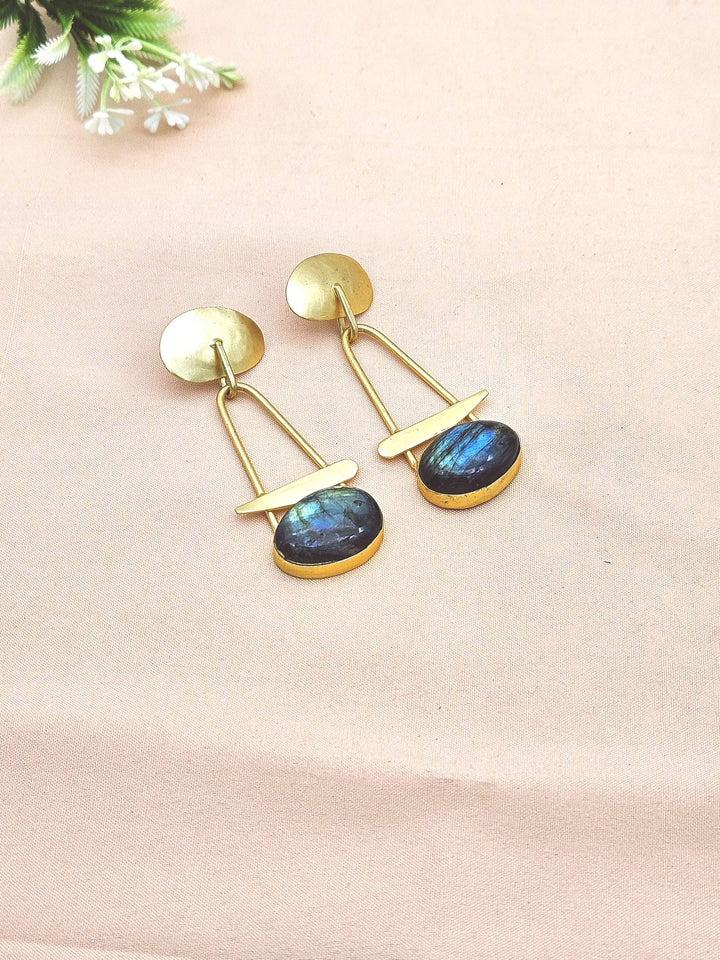 Awesome Golden Labradorite Beautiful Designer Stone Dangle Drop Earrings