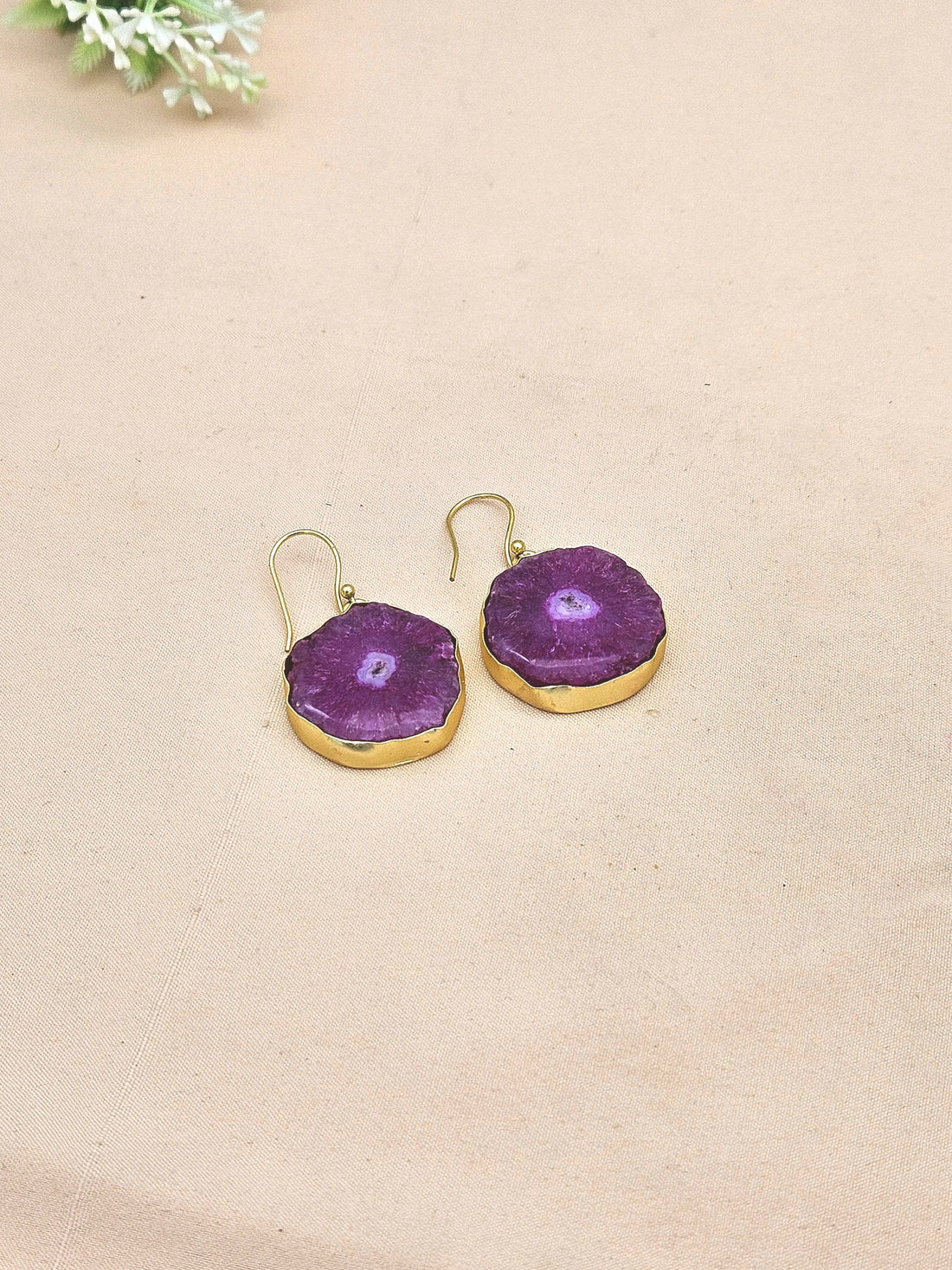 Charming Gold plated Pink Solar Quartz light weight Designer Dangle Drop Earrings
