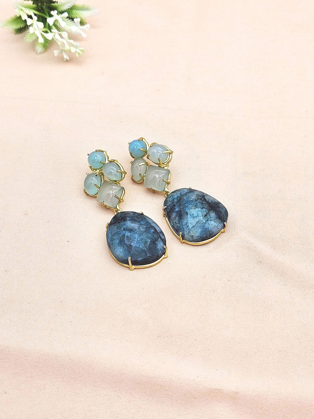 Amazing Handcrafted  Golden Chalcedony-Ropara Gem Stone Charming Designer Dangle Drop Earrings