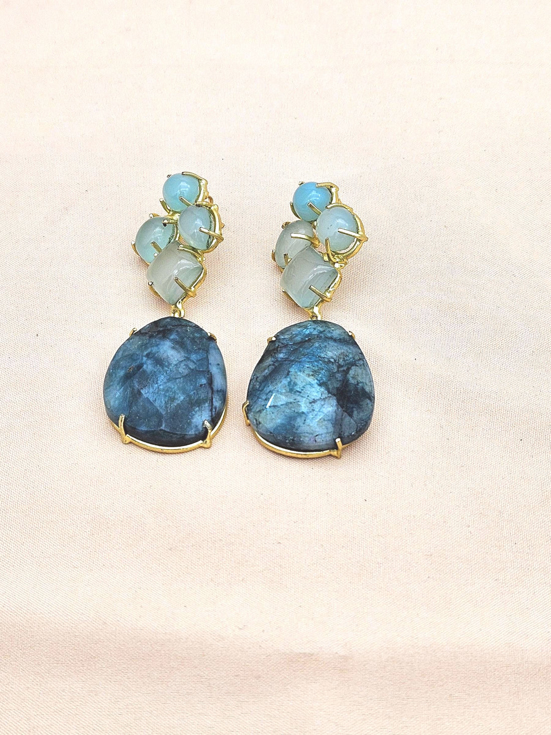 Amazing Handcrafted  Golden Chalcedony-Ropara Gem Stone Charming Designer Dangle Drop Earrings