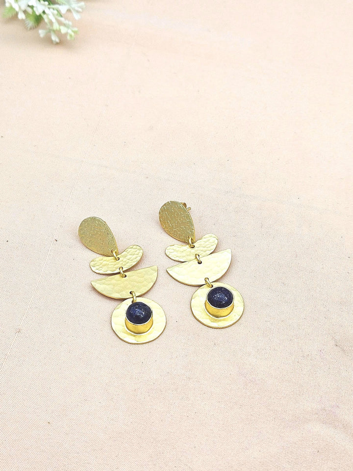 Amazing Gold plated Lapis Stone Charming Designer Dangle Drop Earrings