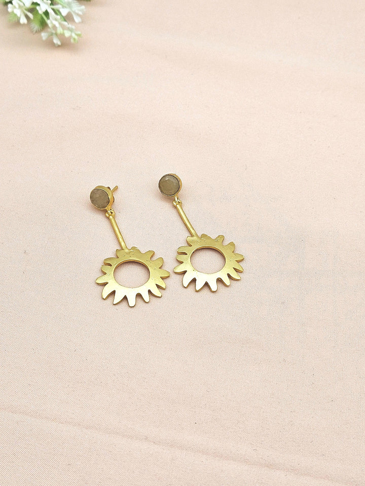 Charming Gold plated Yellow Chalcedony Designer Dangle Drop Earrings