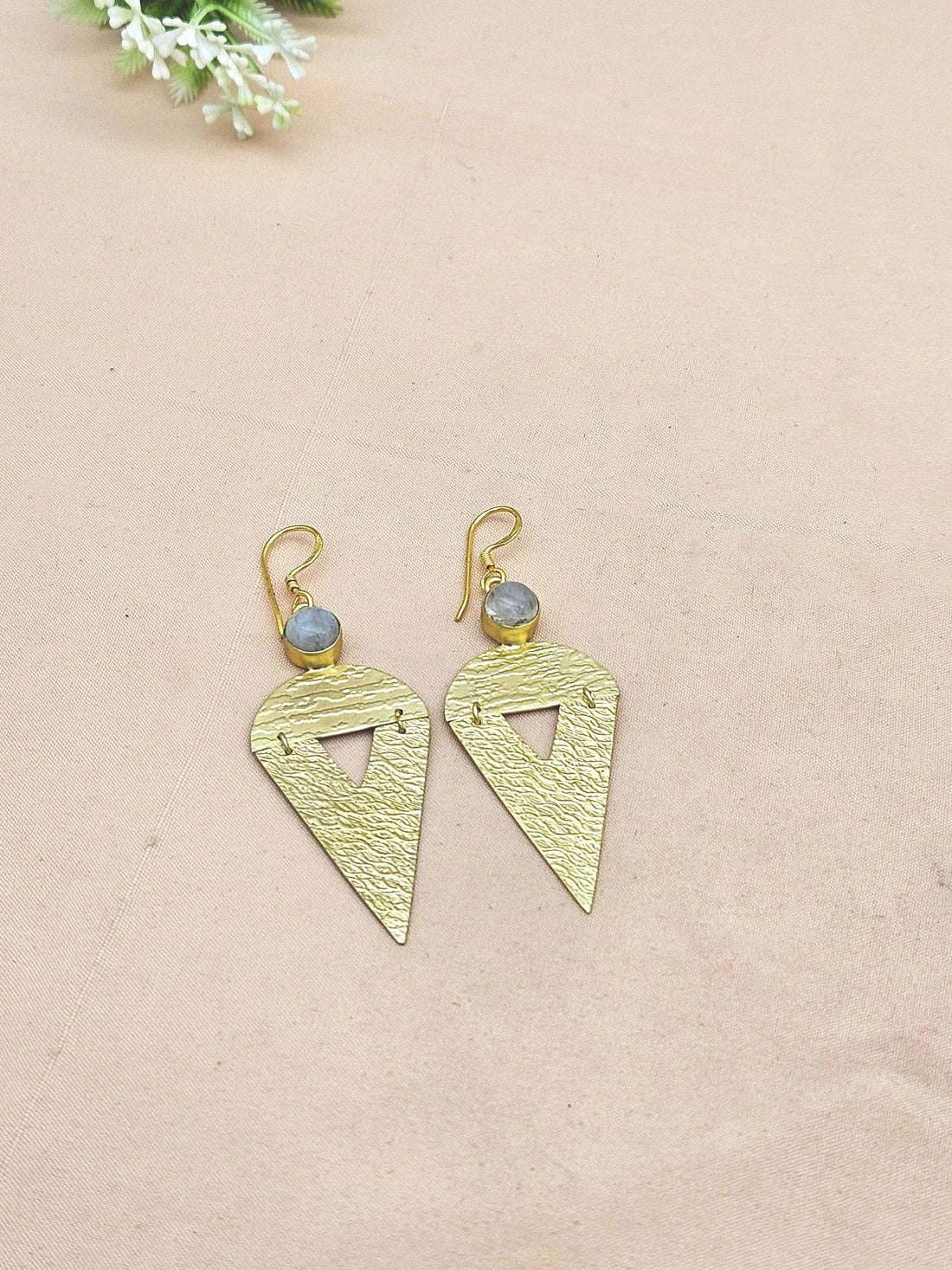 Awesome Matte Finish Gold plated White Rainbow light weight Charming Designer Dangle Drop Earrings