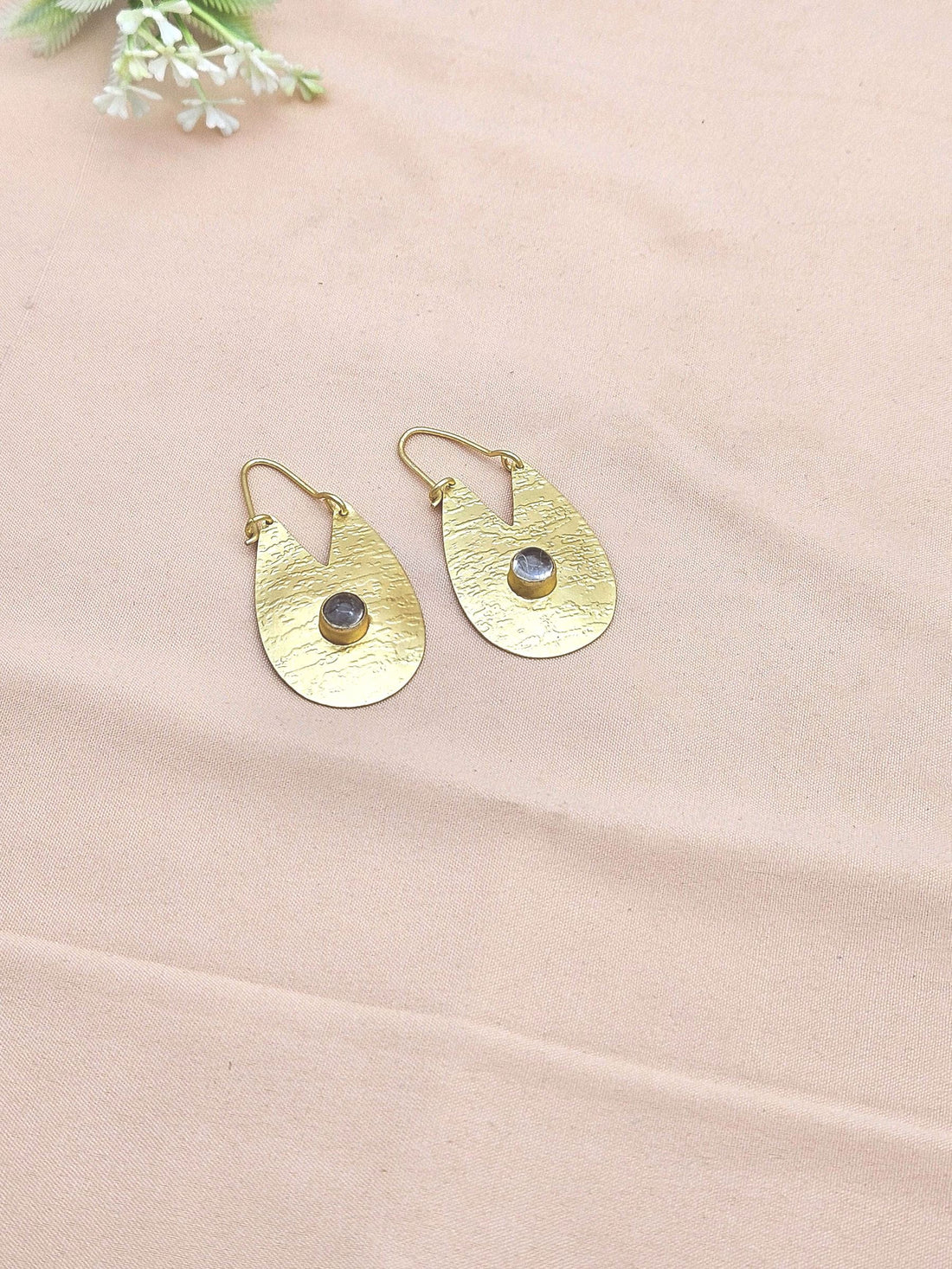 Artistic Golden Crystal Stone Matte Finish cute Designer Dangle Drop Earrings