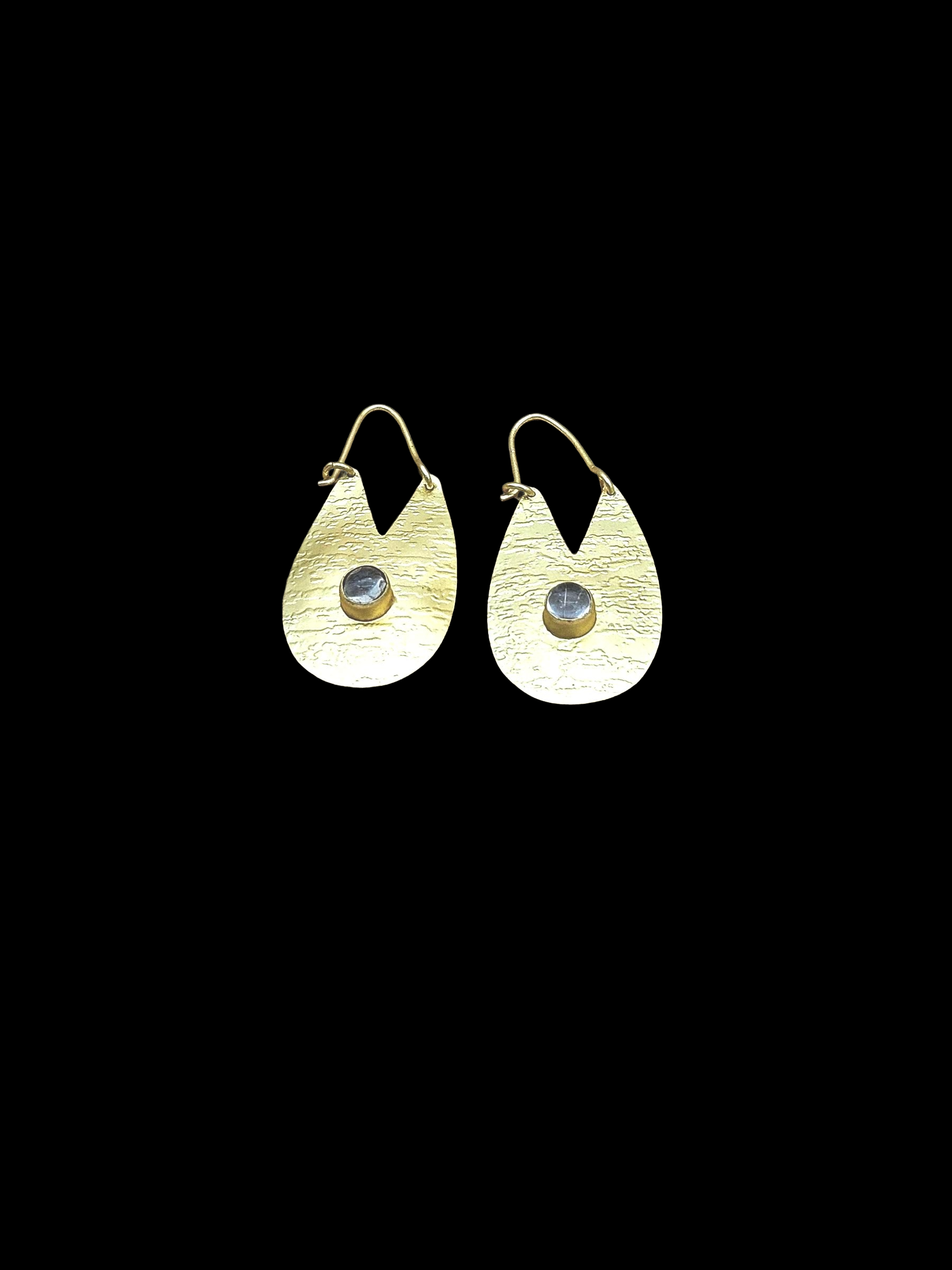 Artistic Golden Crystal Stone Matte Finish cute Designer Dangle Drop Earrings