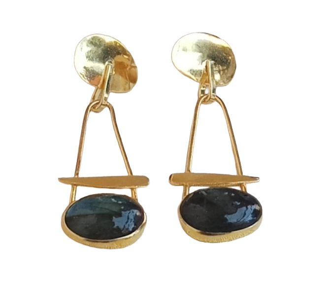 Awesome Gold Plated Labradorite Gemstone Charming Designer Dangle Drop Earrings