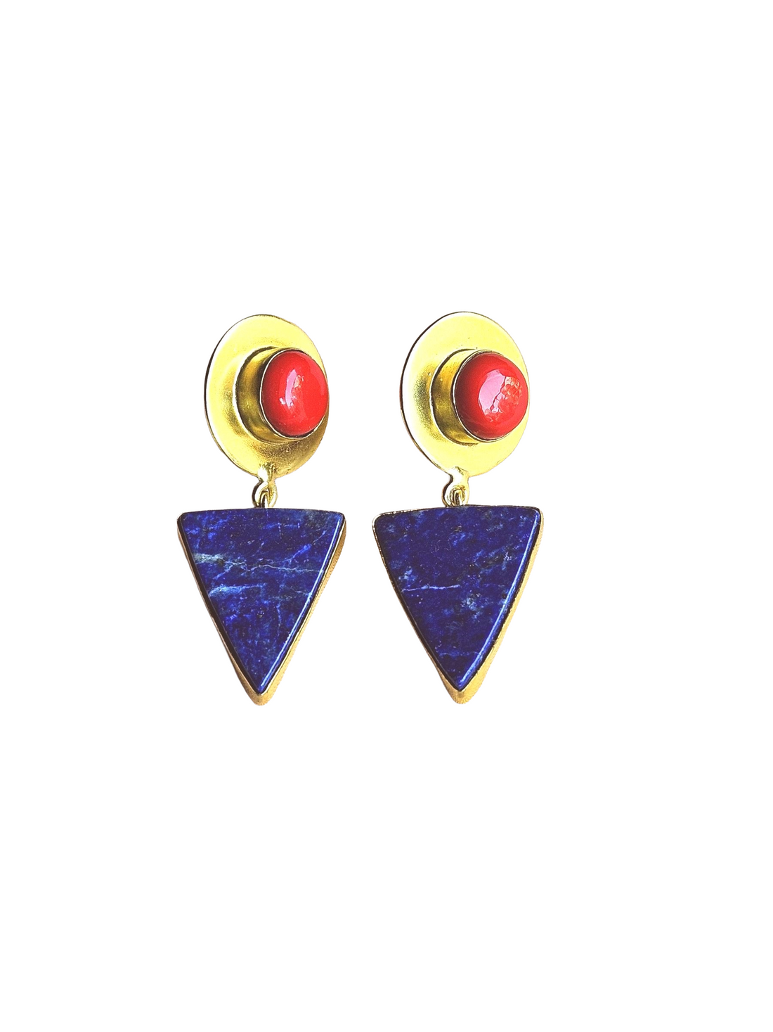 Awesome Gold Plated Semi Precious / Imitation stone Light Weight Dangle Drop Earrings