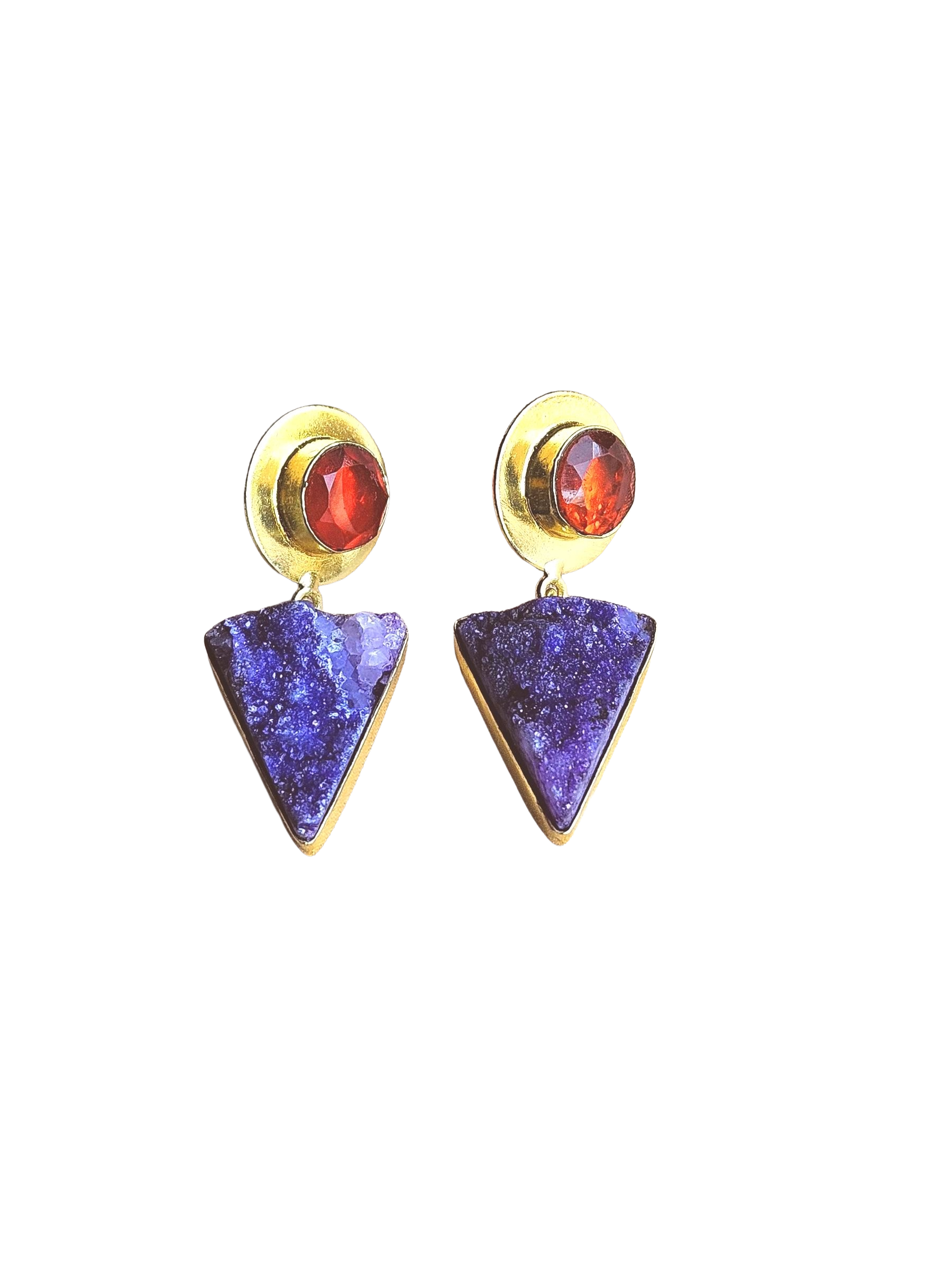 Awesome Gold Plated Semi Precious / Imitation stone Light Weight Dangle Drop Earrings