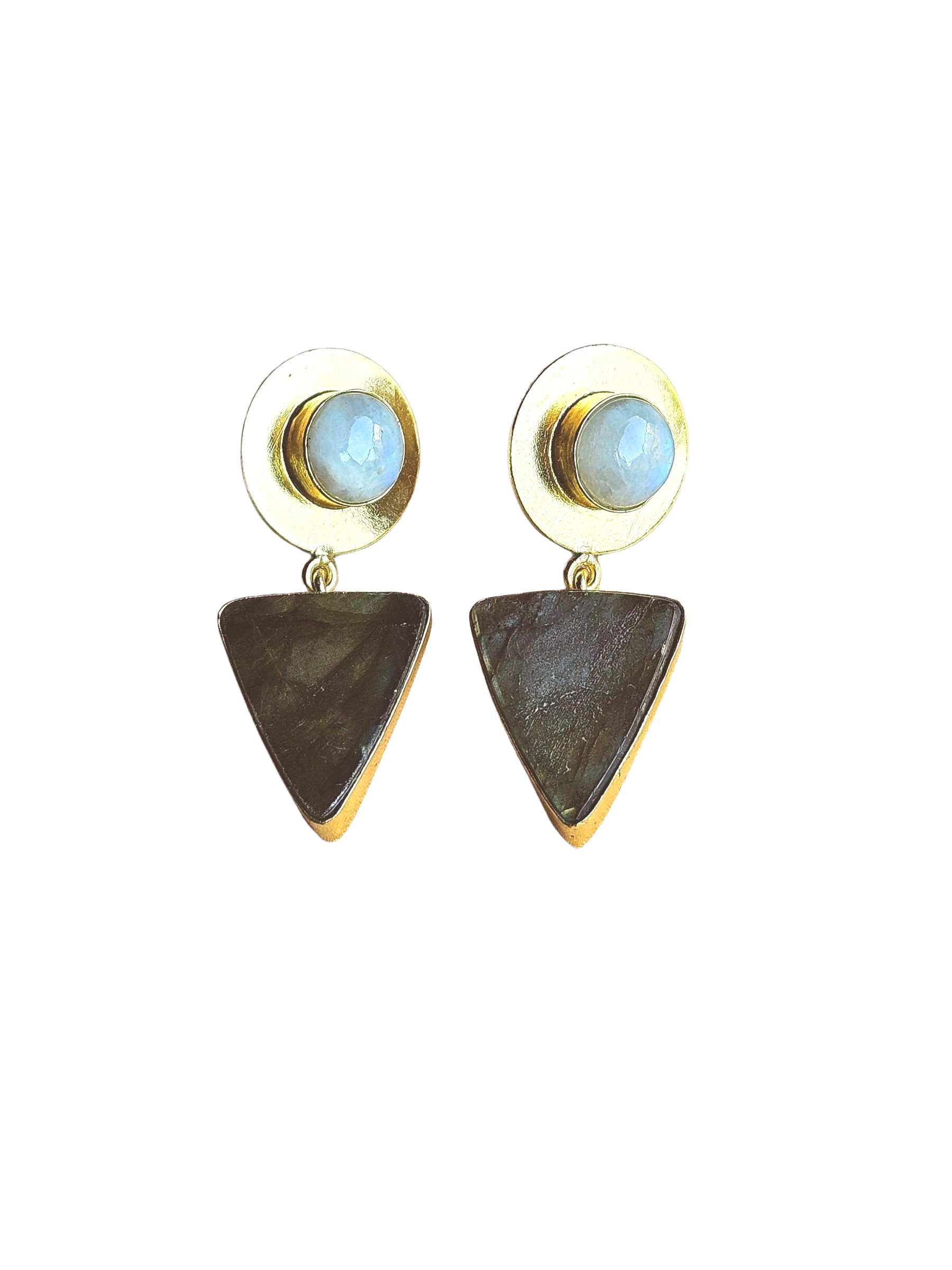 Awesome Gold Plated Semi Precious Gemstone Light Weight Dangle Drop Earrings