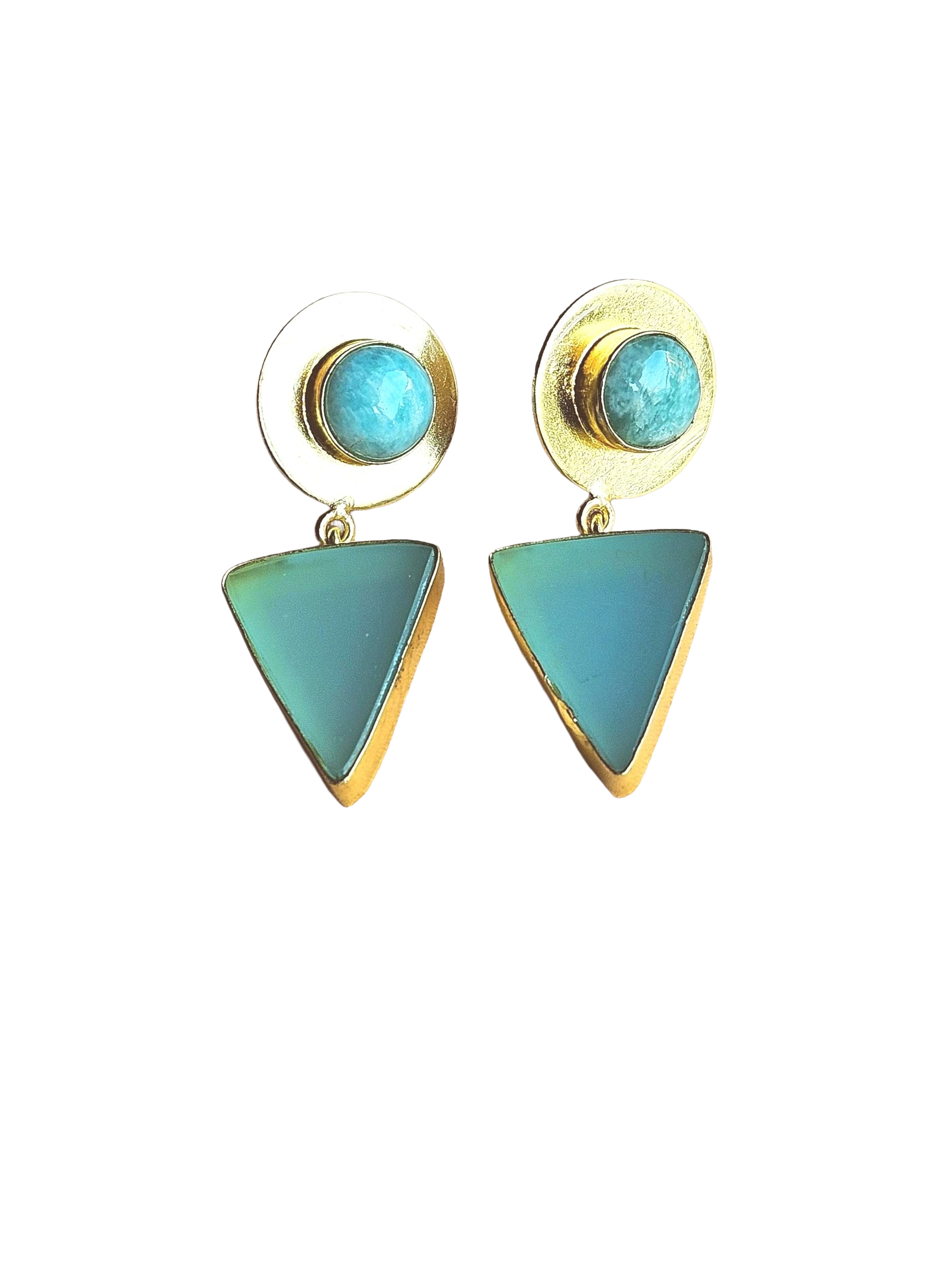 Awesome Gold Plated Semi Precious Gemstone Light Weight Dangle Drop Earrings