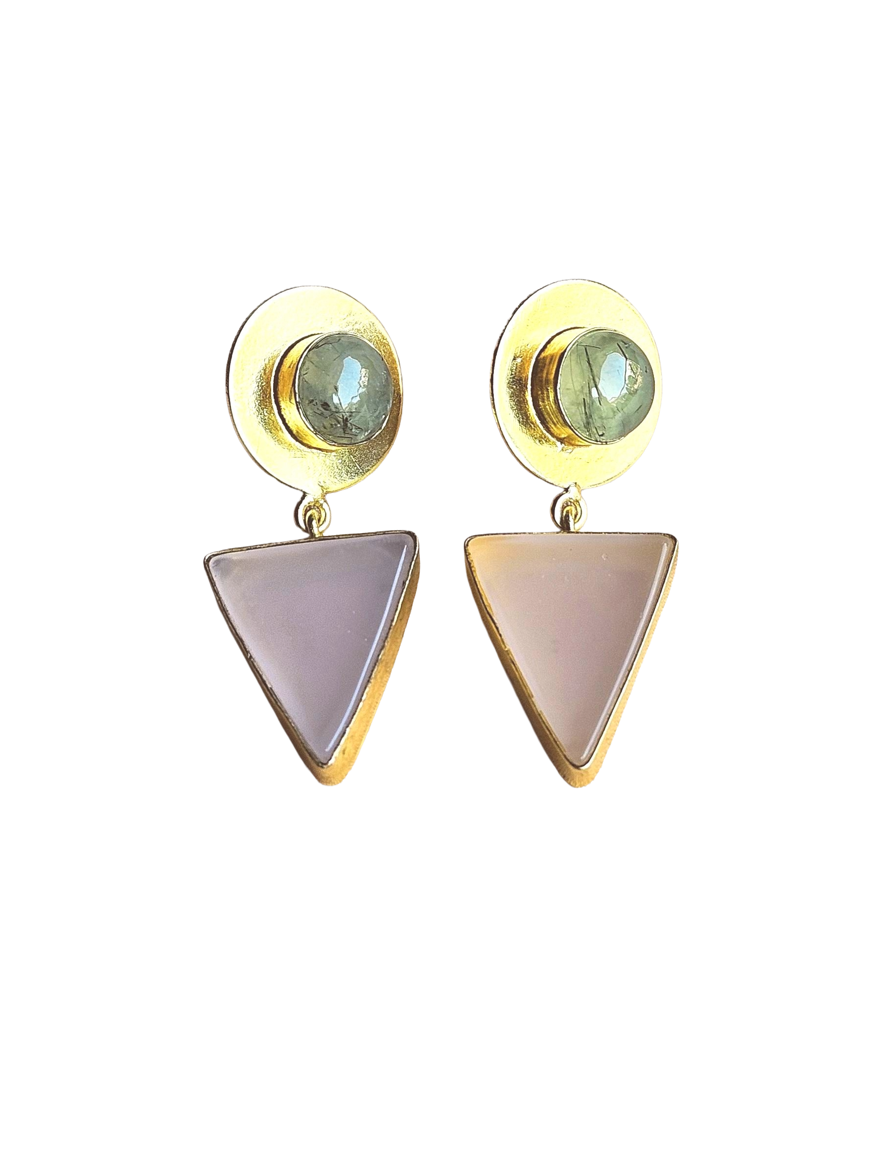 Awesome Gold Plated Semi Precious Gemstone Light Weight Dangle Drop Earrings