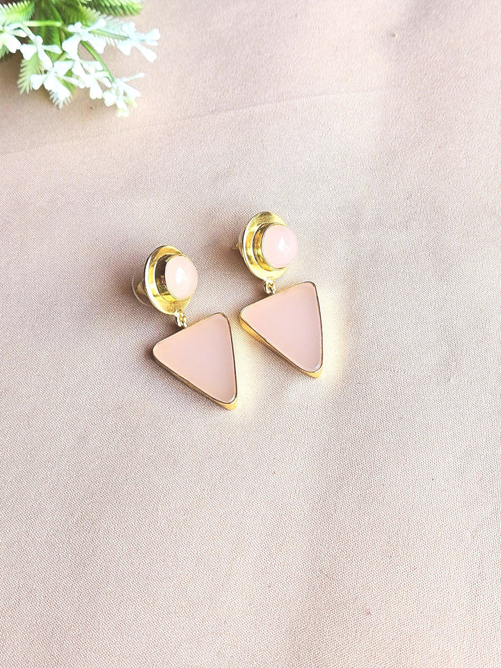Awesome Gold Plated Semi Precious Gemstone Light Weight Dangle Drop Earrings