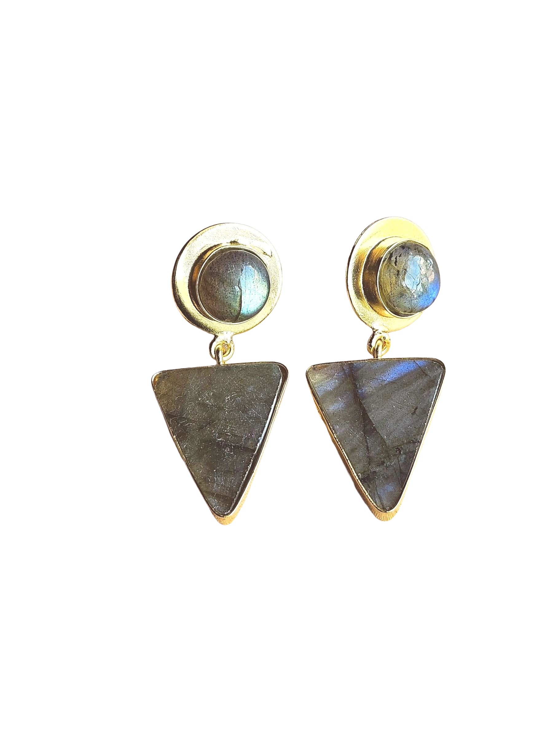 Awesome Gold Plated Semi Precious Gemstone Light Weight Dangle Drop Earrings
