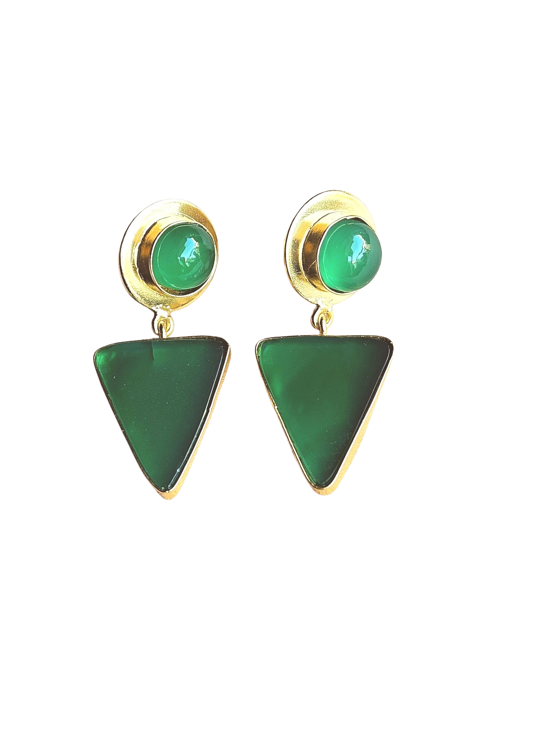 Awesome Gold Plated Semi Precious Gemstone Light Weight Dangle Drop Earrings
