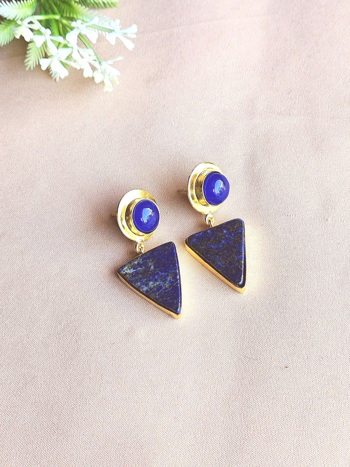 Awesome Gold Plated Semi Precious Gemstone Light Weight Dangle Drop Earrings
