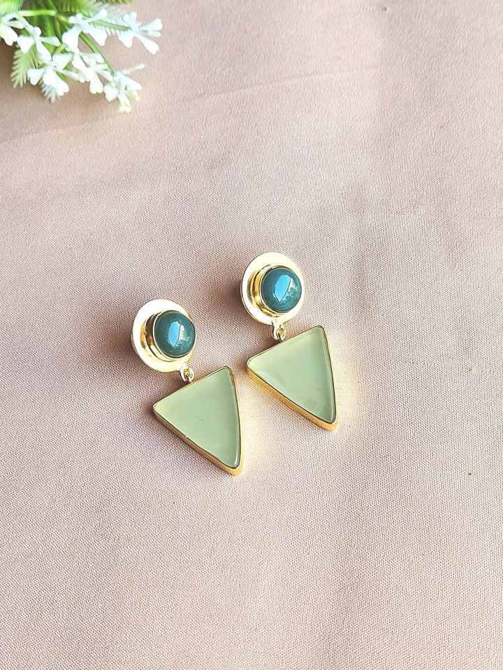 Awesome Gold Plated Semi Precious Gemstone Light Weight Dangle Drop Earrings