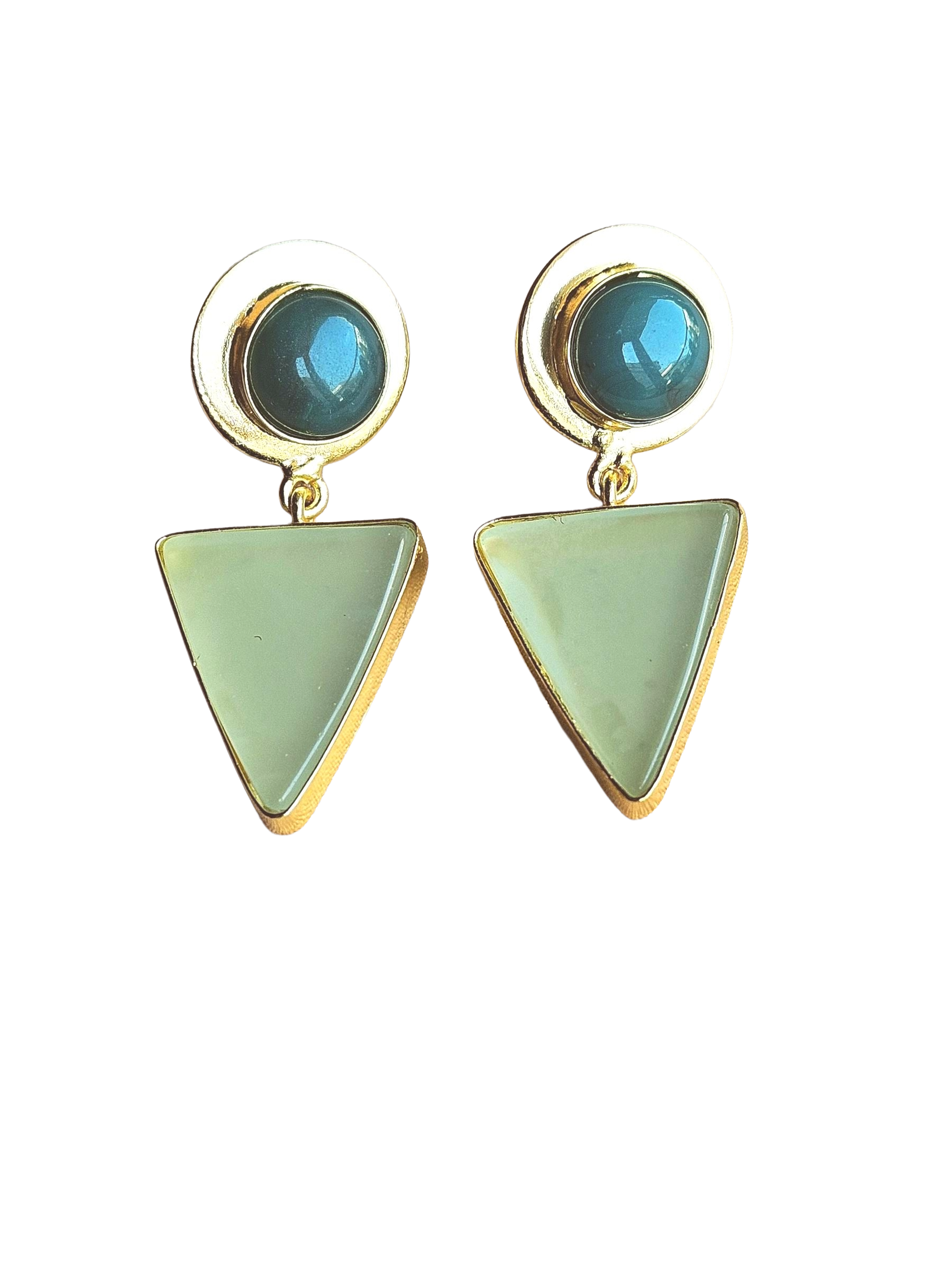 Awesome Gold Plated Semi Precious Gemstone Light Weight Dangle Drop Earrings