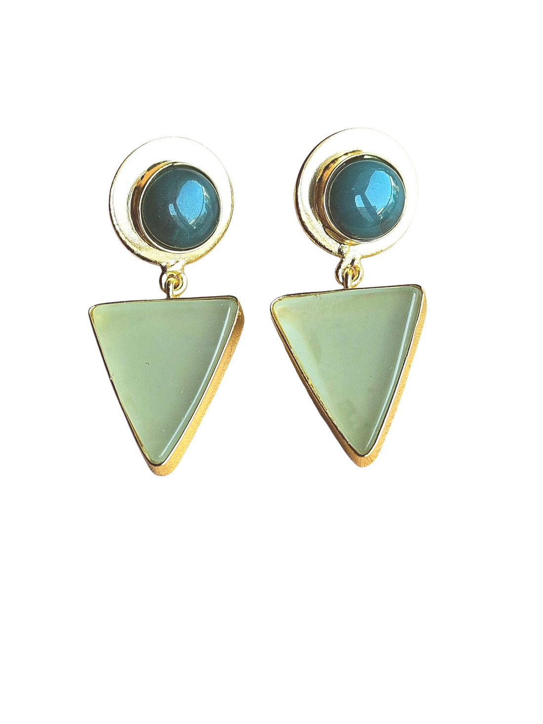 Awesome Gold Plated Semi Precious Gemstone Light Weight Dangle Drop Earrings