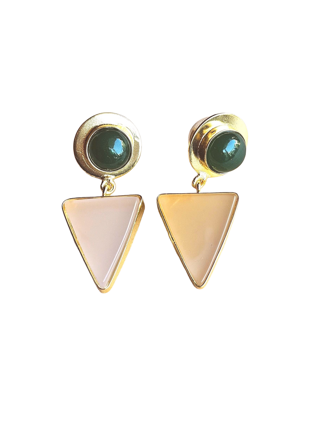 Awesome Gold Plated Semi Precious Gemstone Light Weight Dangle Drop Earrings