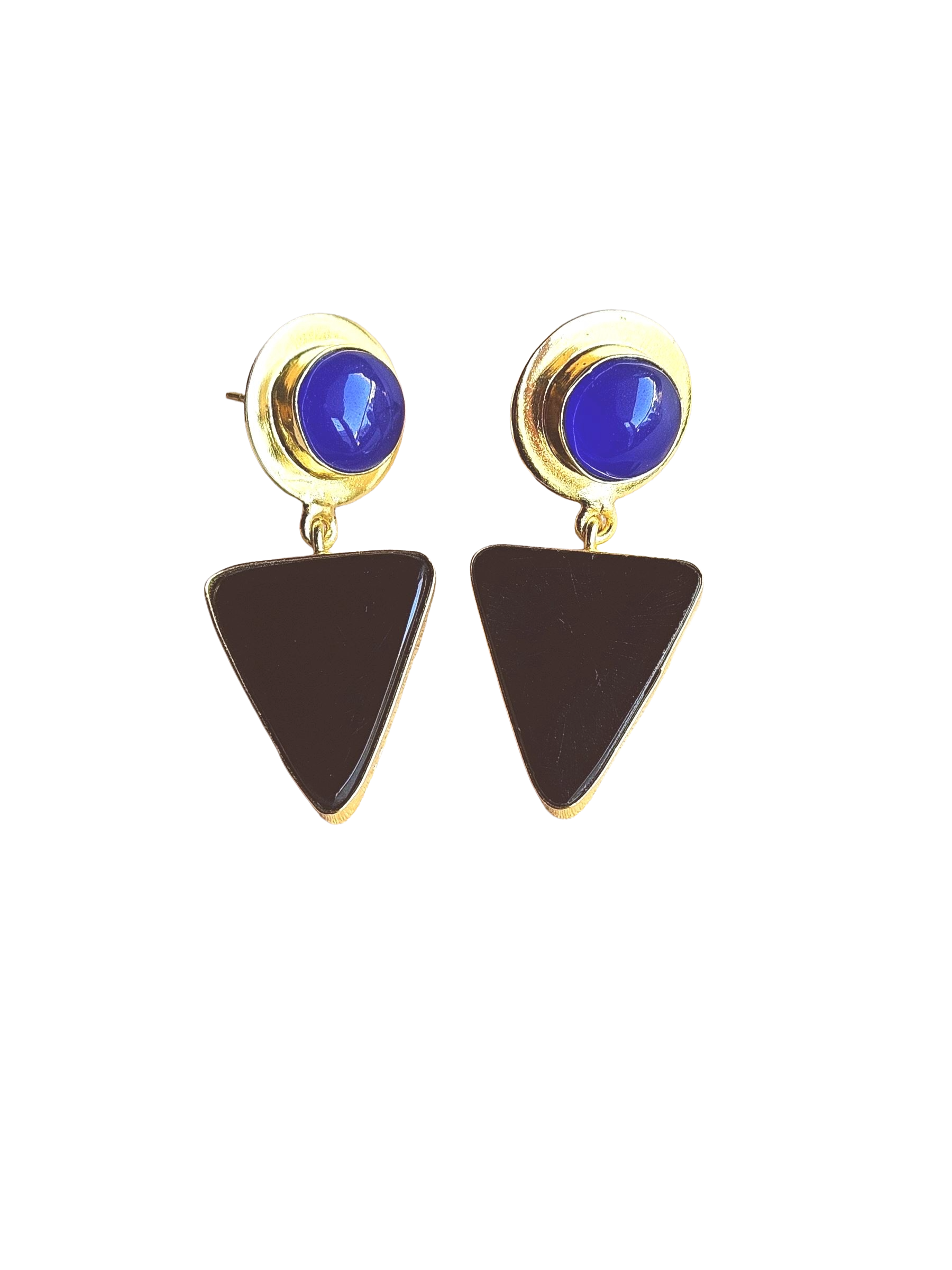 Awesome Gold Plated Semi Precious Gemstone Light Weight Dangle Drop Earrings