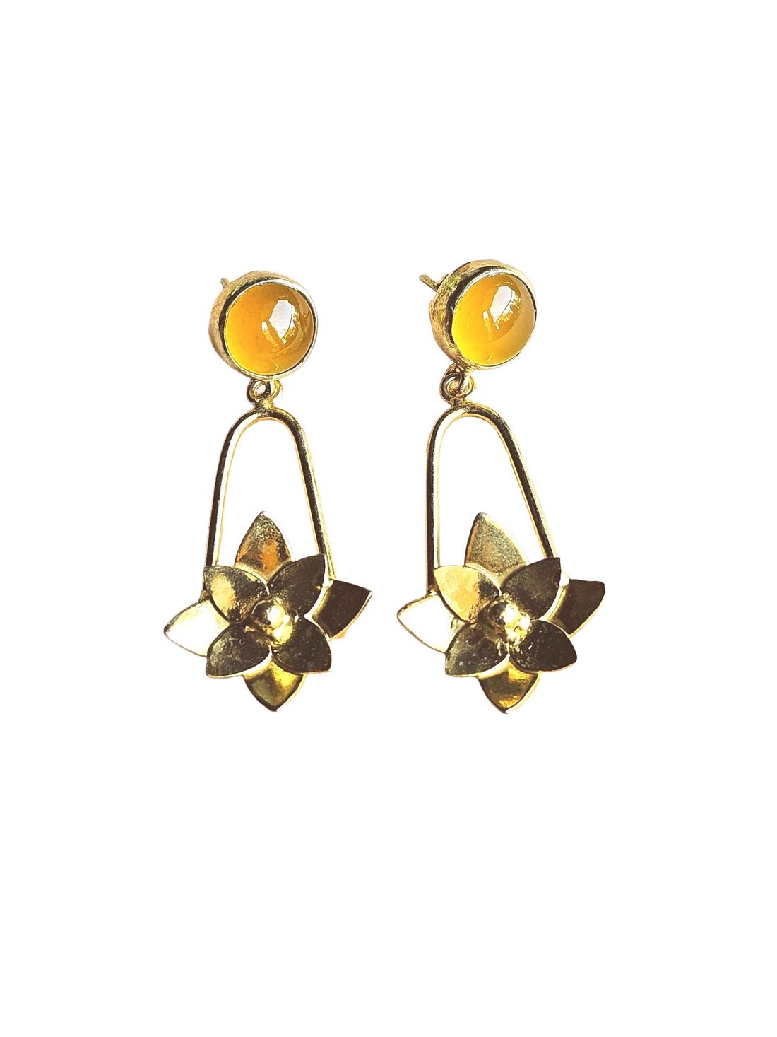 Gorgeous Gold Plated Semi Precious stone Charming Designer Dangle Drop Earrings