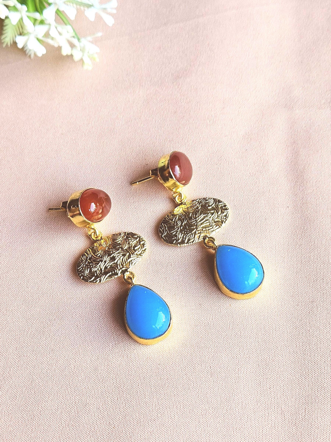Charming Gold Plated Imitation stone Light Weight Dangle Drop Earrings