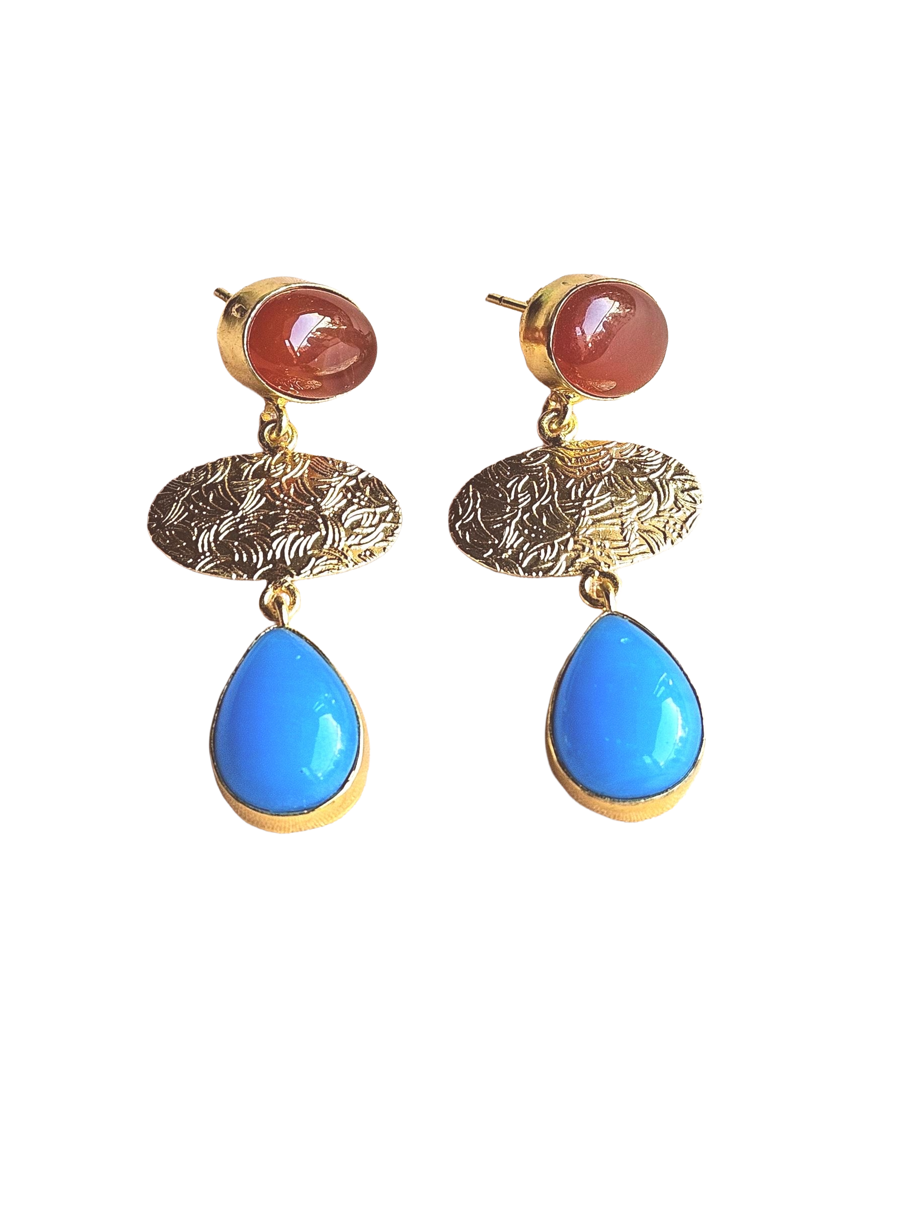 Charming Gold Plated Imitation stone Light Weight Dangle Drop Earrings