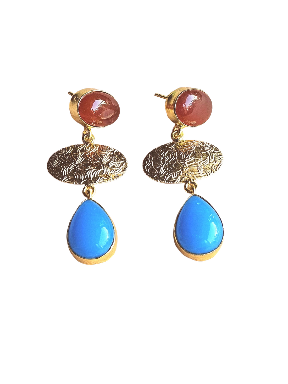 Charming Gold Plated Imitation stone Light Weight Dangle Drop Earrings