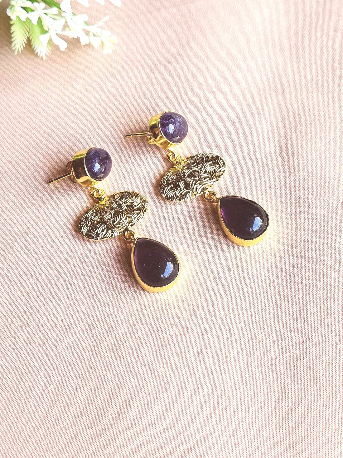 Charming Gold Plated Imitation stone Light Weight Dangle Drop Earrings