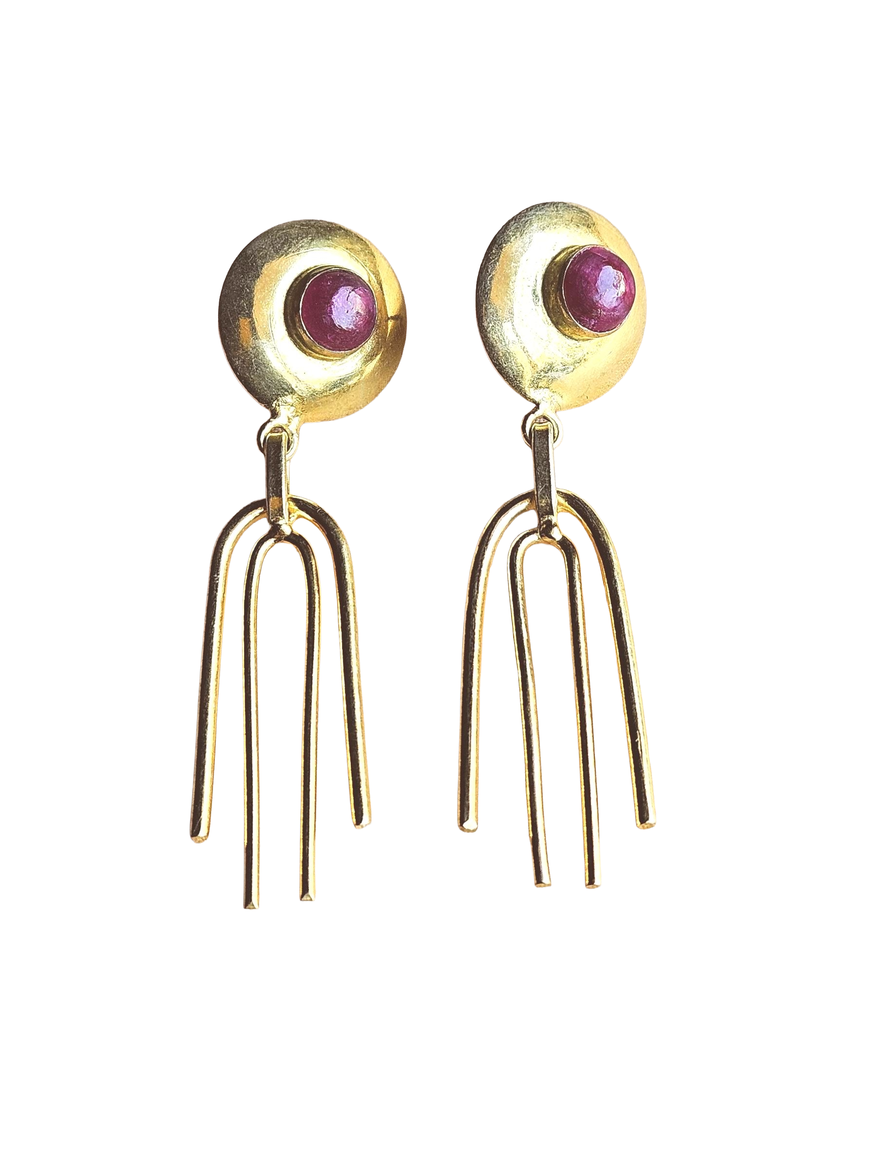Gorgeous Gold Plated Semi Precious Gemstone Light Weight Designer Dangle Drop Earrings