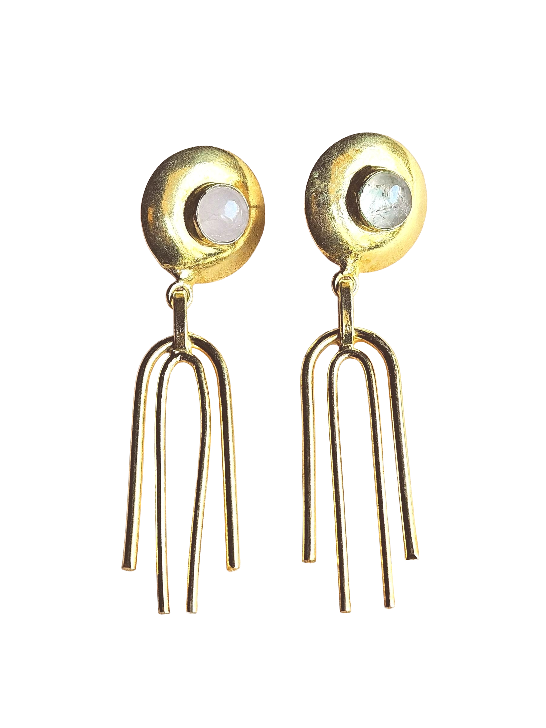 Gorgeous Gold Plated Semi Precious Gemstone Light Weight Designer Dangle Drop Earrings