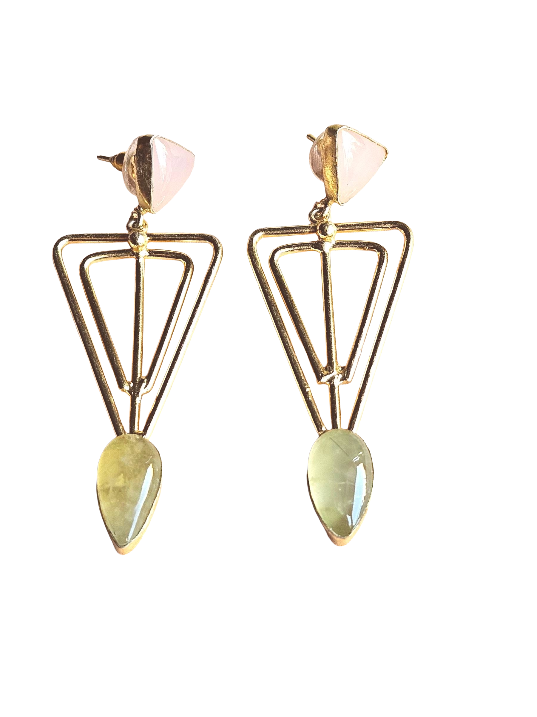 Awesome Gold Plated Semi Precious Gemstone Light Weight Designer Dangle Drop Earrings