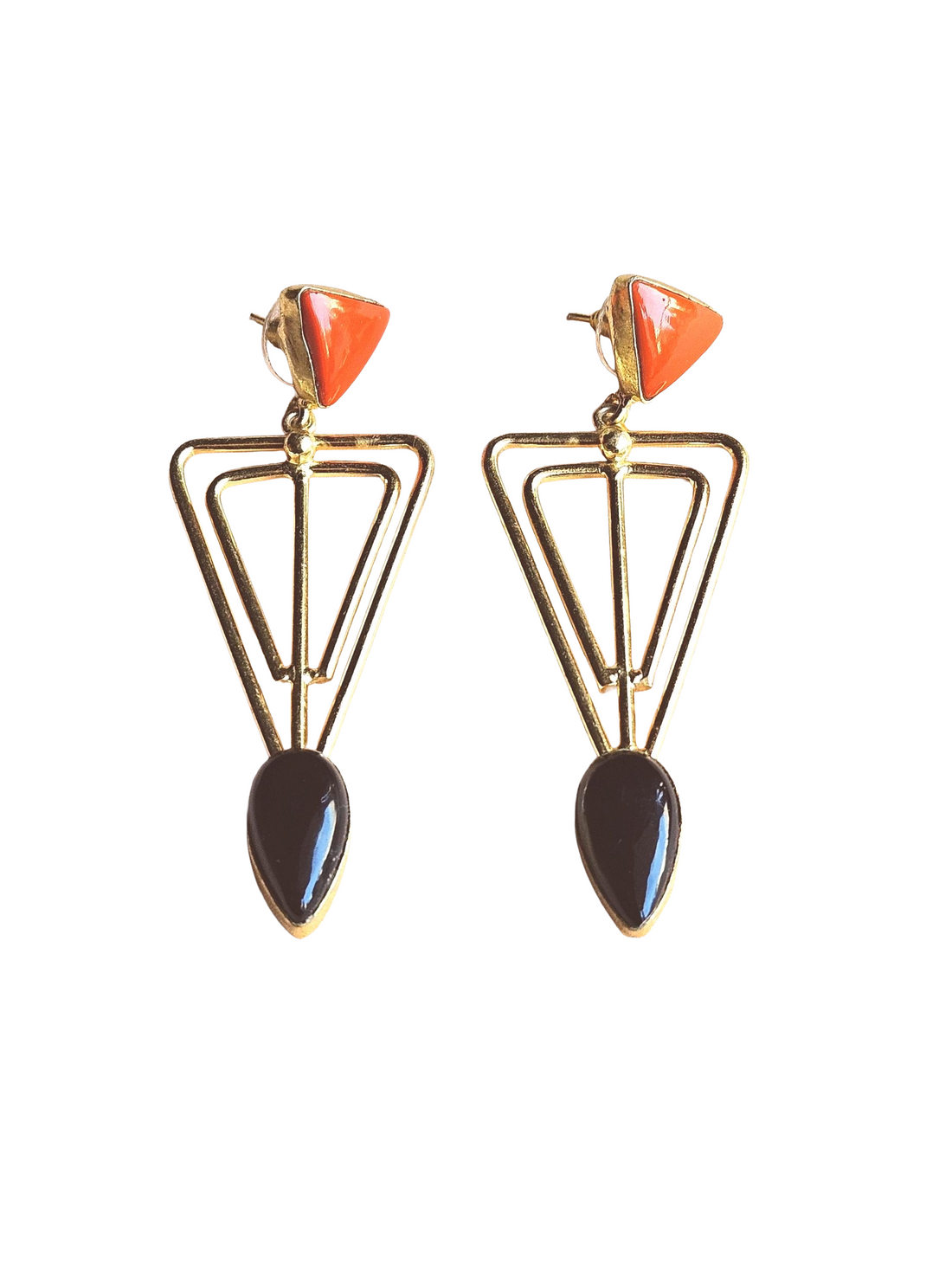 Awesome Gold Plated Semi Precious Gemstone Light Weight Designer Dangle Drop Earrings