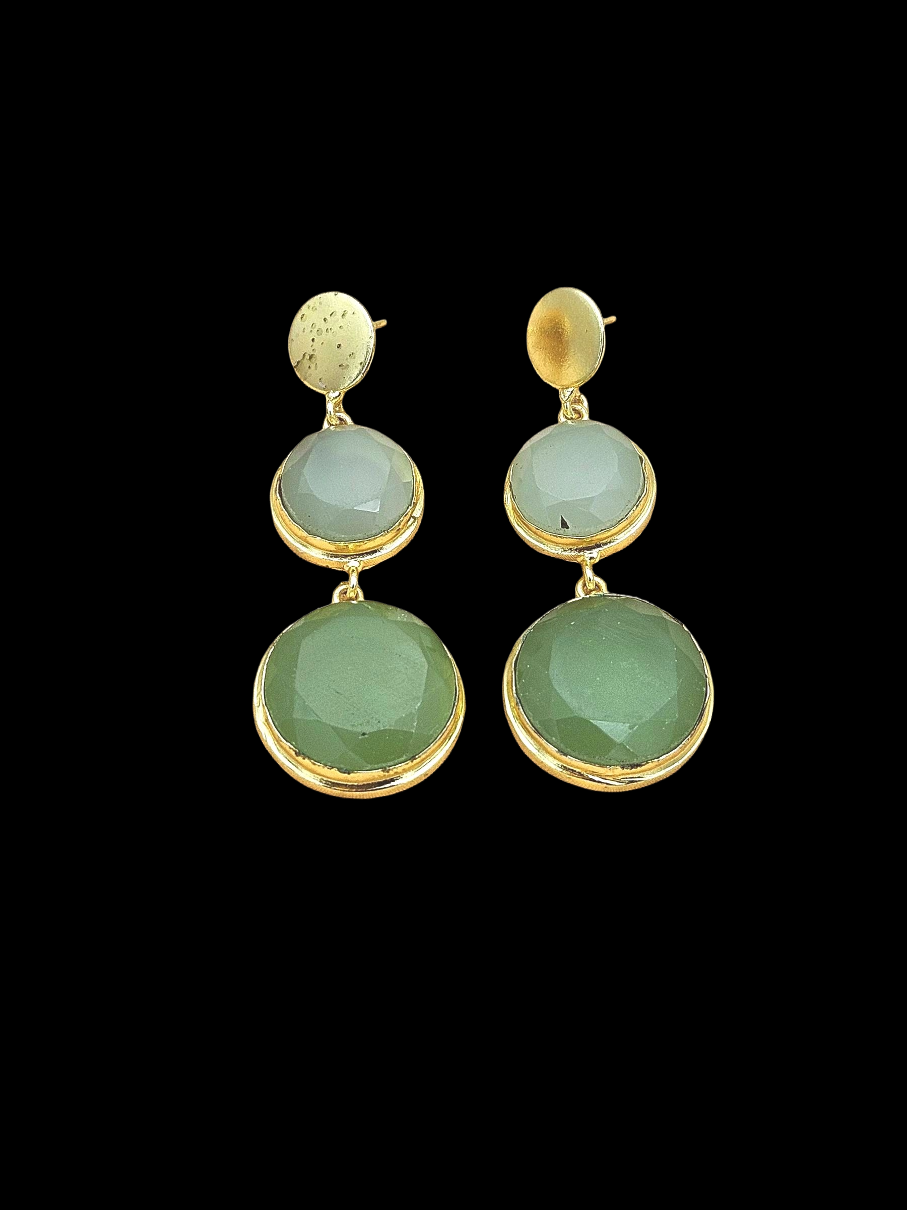 Elegant Gold Plated Semi Precious Gemstone Charming Designer Dangle Drop Earrings