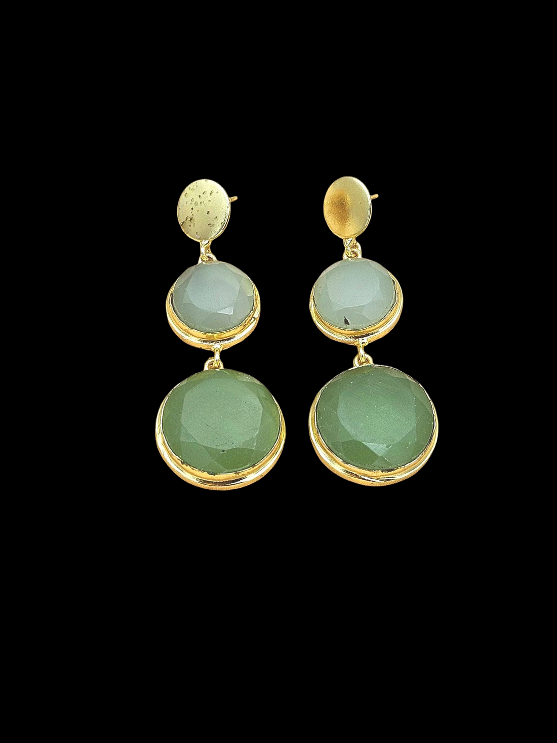 Elegant Gold Plated Semi Precious Gemstone Charming Designer Dangle Drop Earrings