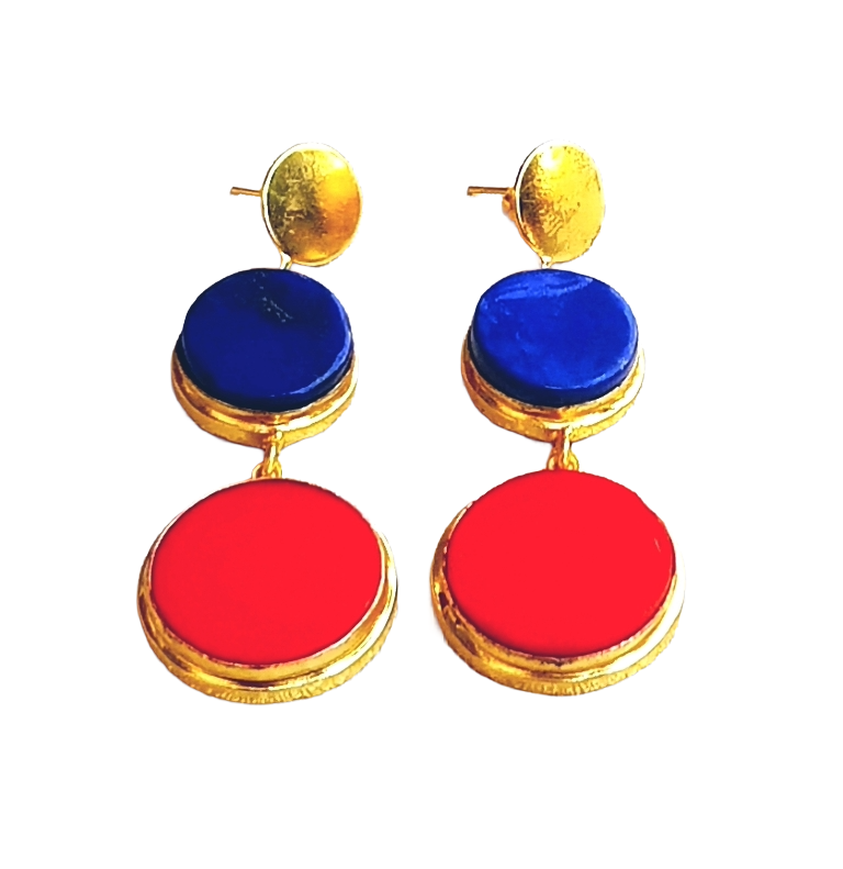 Elegant Gold Plated Semi Precious Gemstone Charming Designer Dangle Drop Earrings
