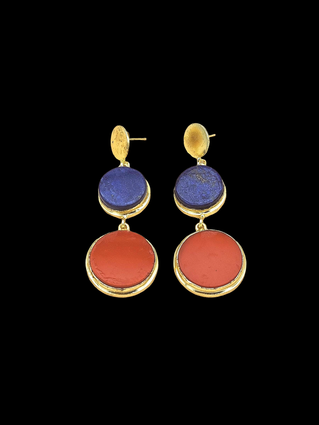 Elegant Gold Plated Semi Precious Gemstone Charming Designer Dangle Drop Earrings