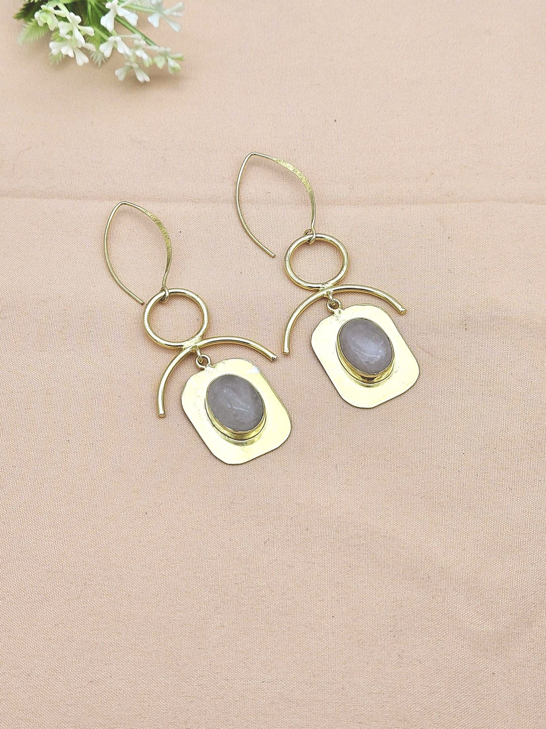 Awesome Gold Plated Semi Precious stone Charming Designer Dangle Drop Earrings