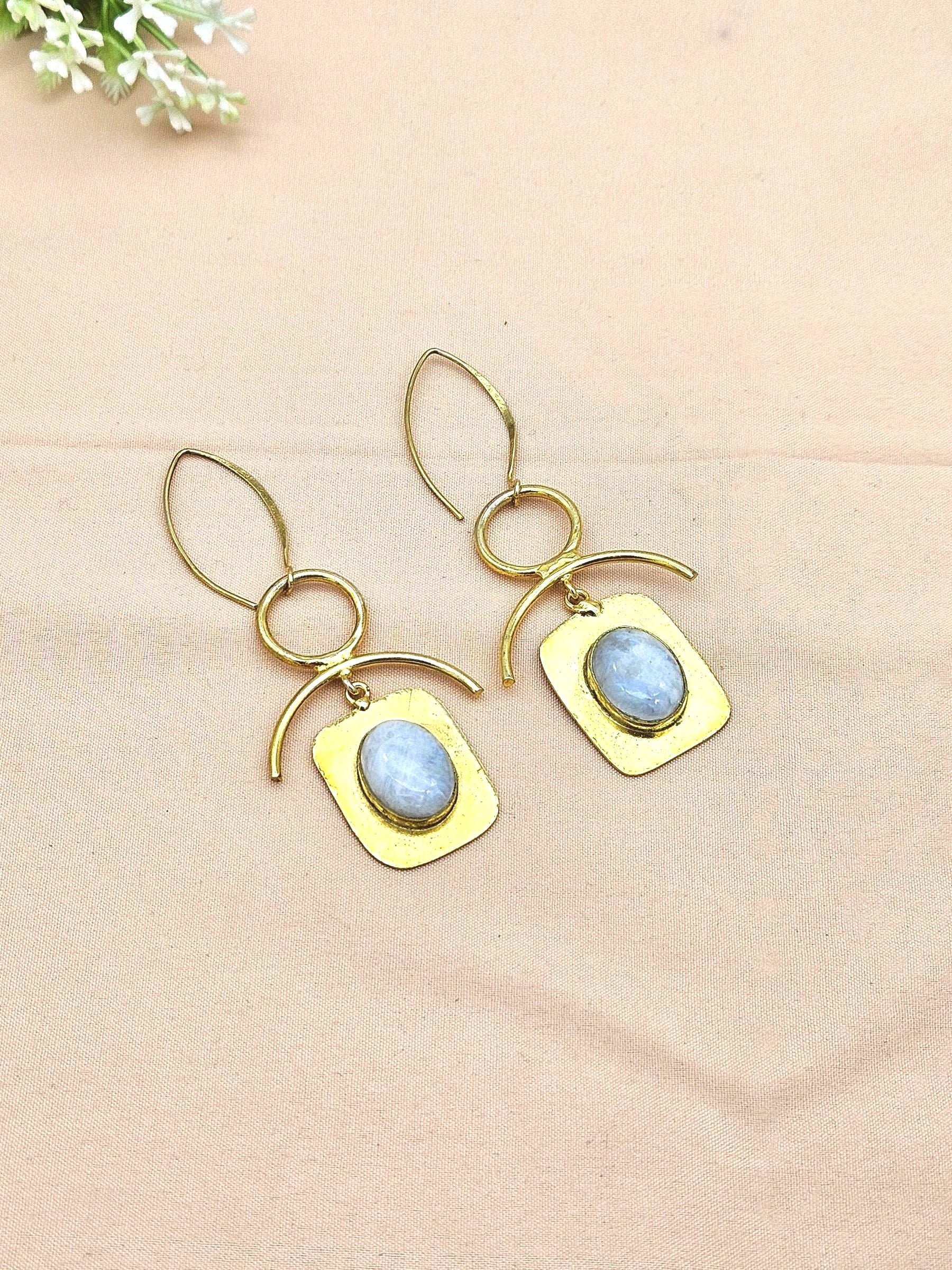 Awesome Gold Plated Semi Precious stone Charming Designer Dangle Drop Earrings