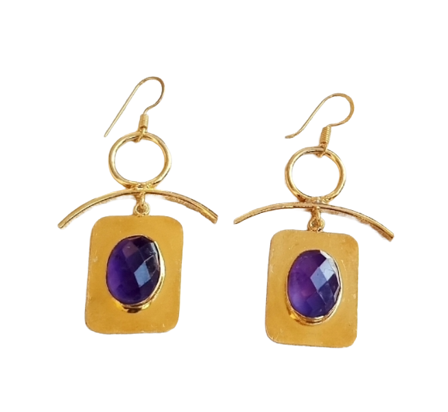 Awesome Gold Plated Semi Precious stone Charming Designer Dangle Drop Earrings
