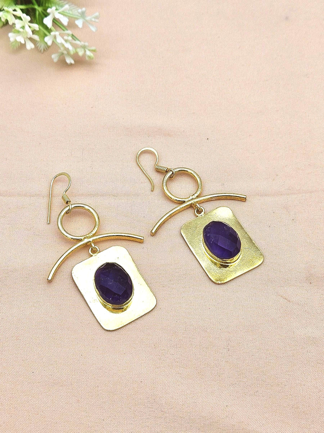 Awesome Gold Plated Semi Precious stone Charming Designer Dangle Drop Earrings