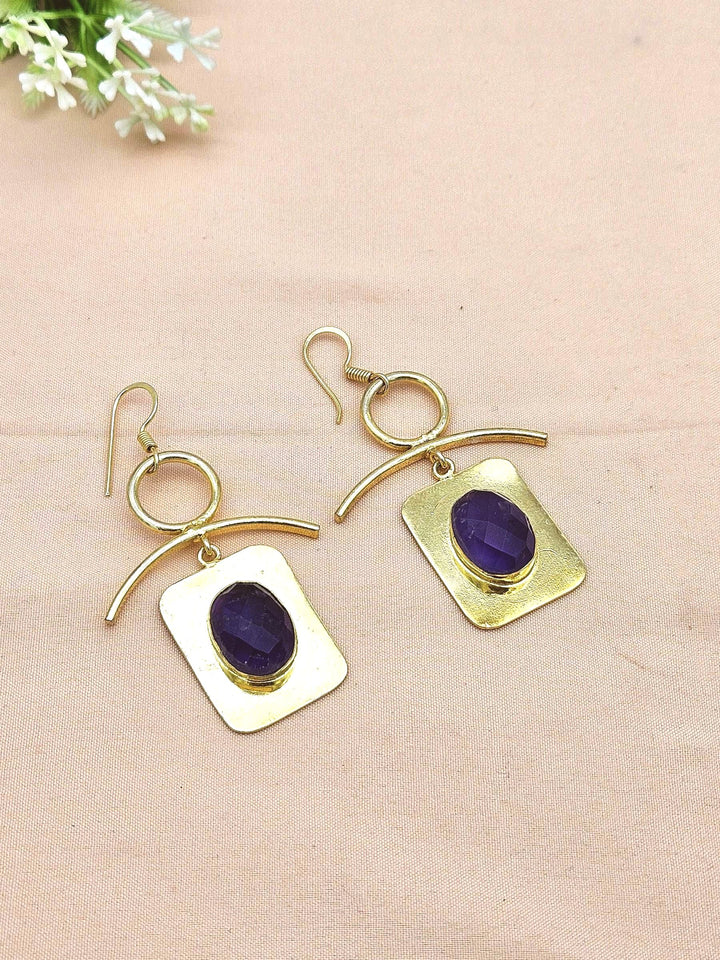 Awesome Gold Plated Semi Precious stone Charming Designer Dangle Drop Earrings