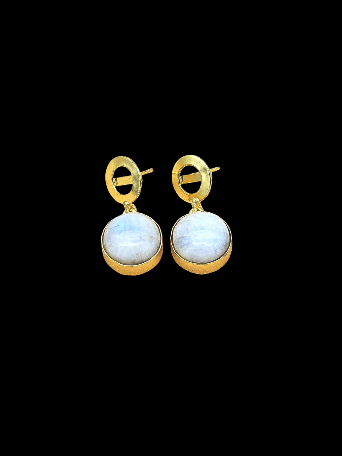Awesome Gold Plated Semi Precious Gemstone Round Designer Dangle Drop Earrings