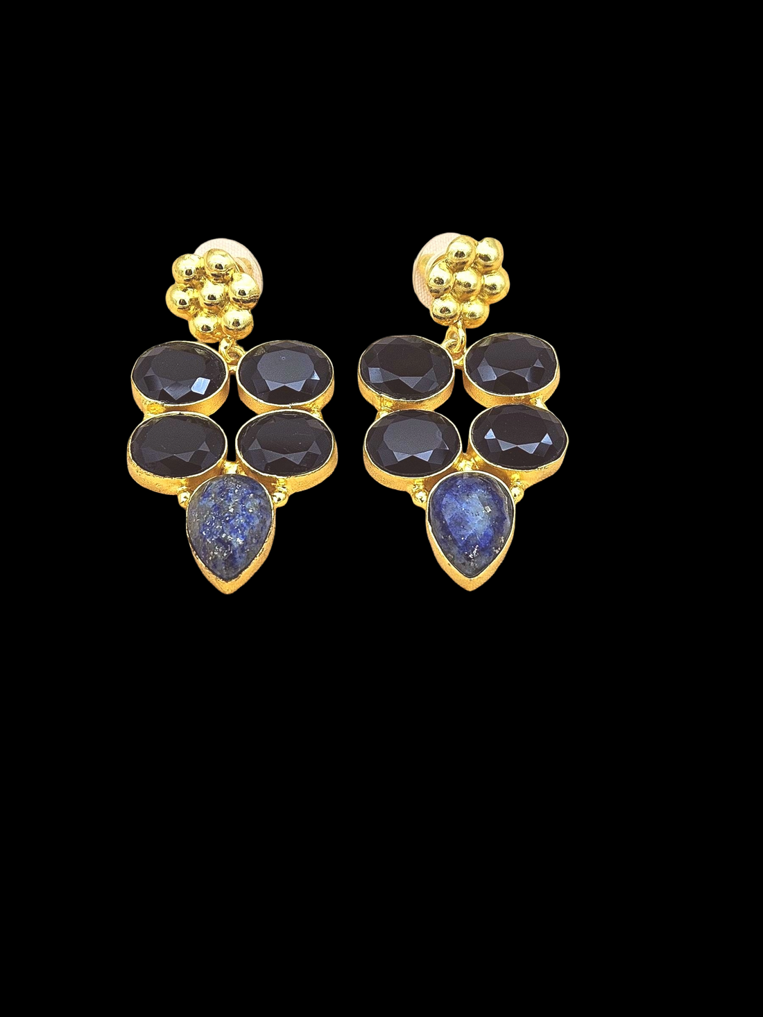 Amazing Gold Plated Semi Precious Gemstone Charming Designer Dangle Drop Earrings