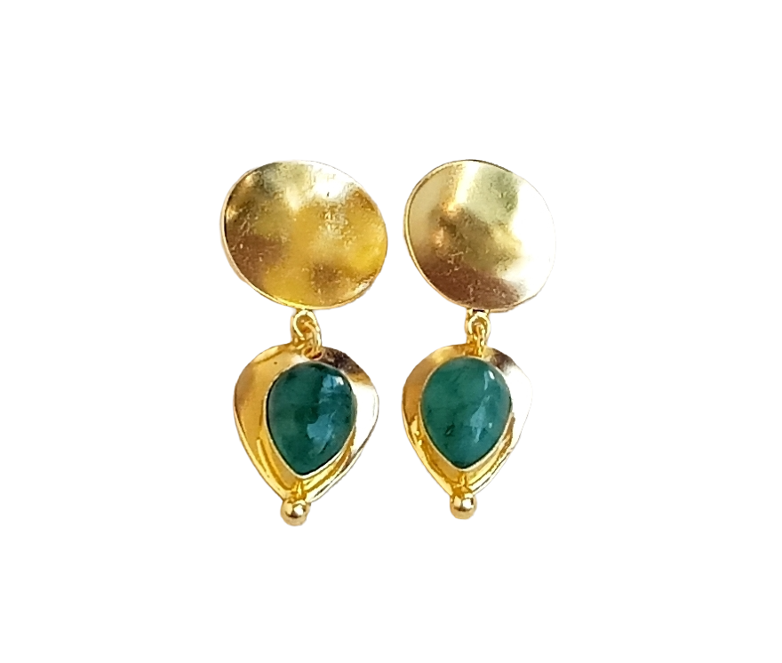 Charming Gold Plated Semi Precious stone Designer Dangle Drop Earrings